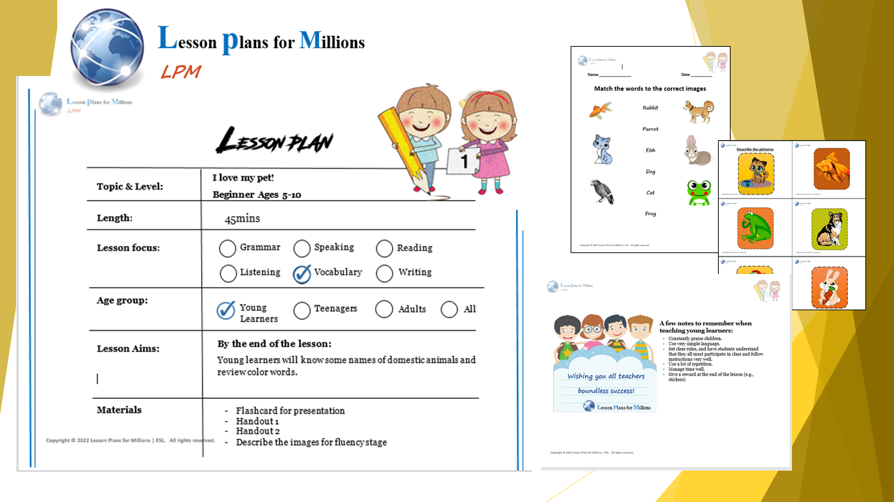 Young Learners' Lesson Plan Love my Pet! - Lesson Plans for Millions